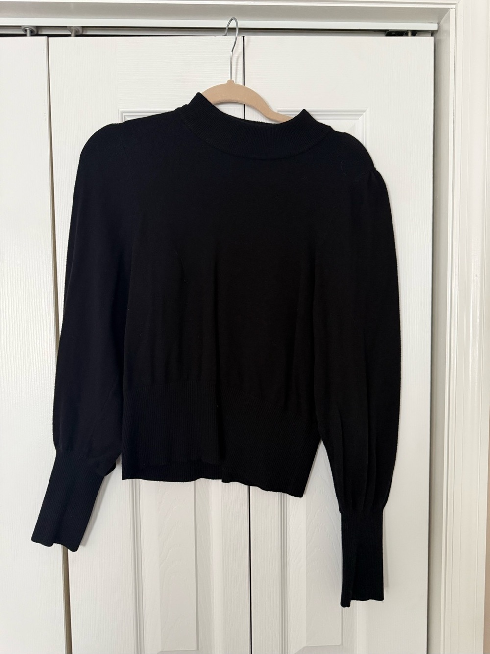 Express Black Long-Sleeve Mock Neck Women's Sweater